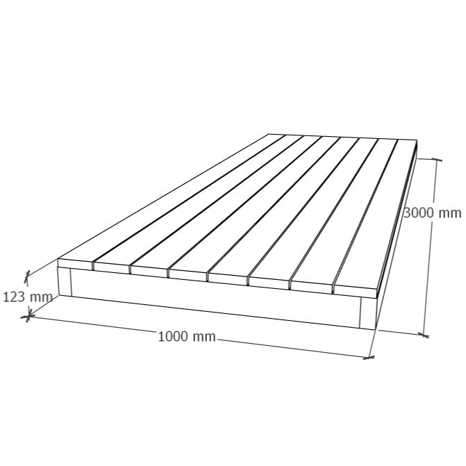 Terassielementti 1x3m