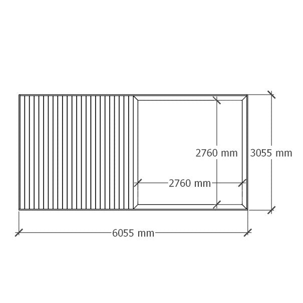 Terassi hiekkalaatikolla 6x3m
