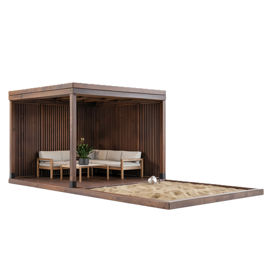 Katos hiekkalaatikolla terassilla 6x3m