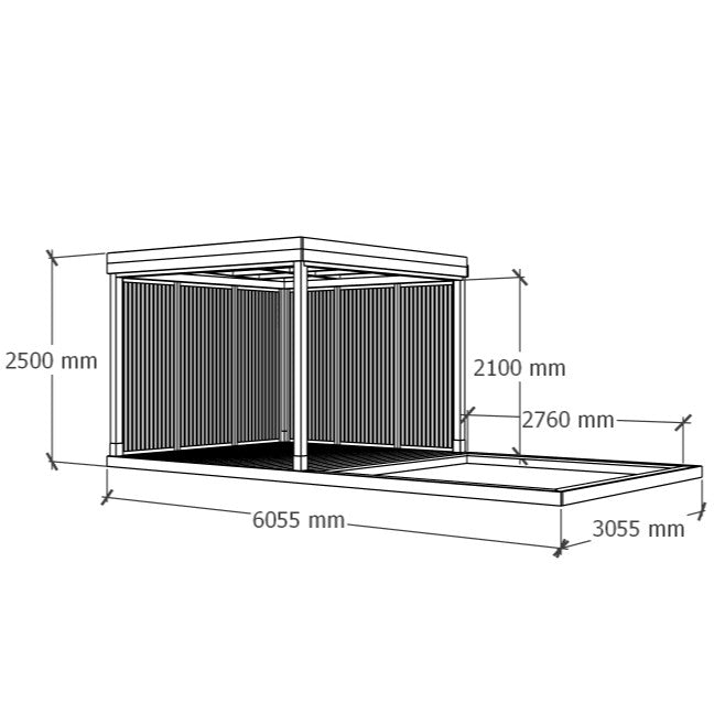 Katos hiekkalaatikolla terassilla 6x3m