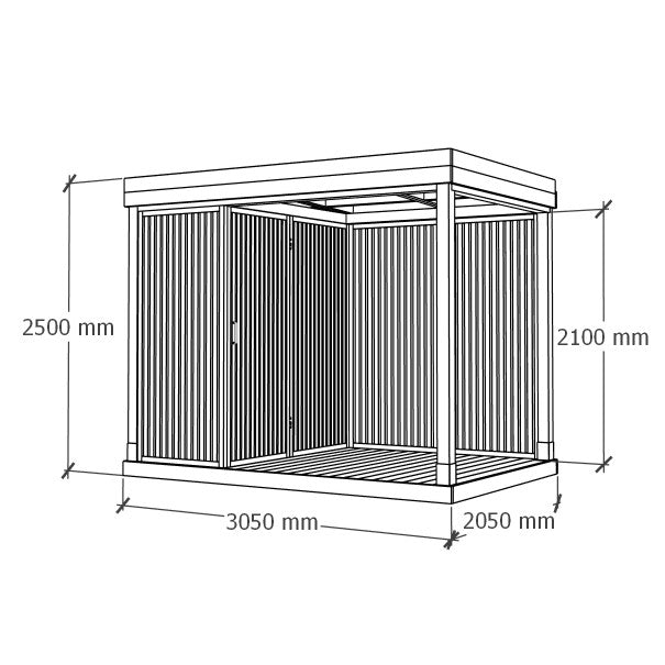 Katos varastoineen 3x2m