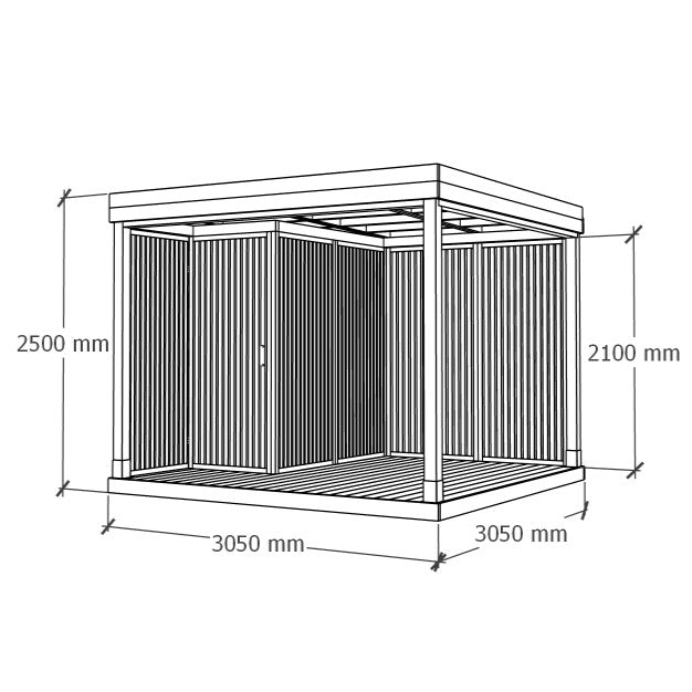 Katos varastoineen 3x3m