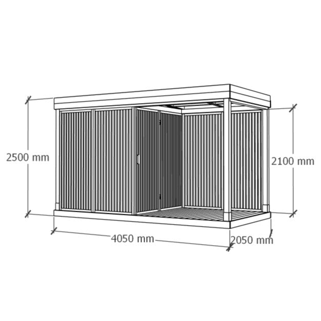 Katos varastoineen 4x2m