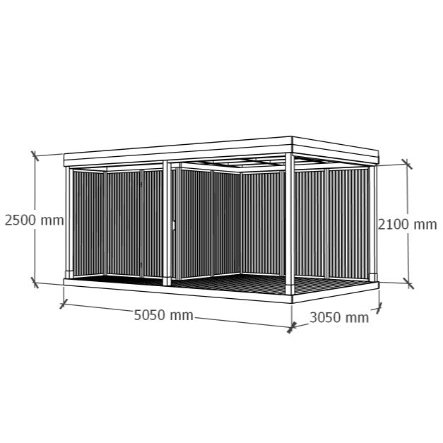 Katos varastoineen 5x3m