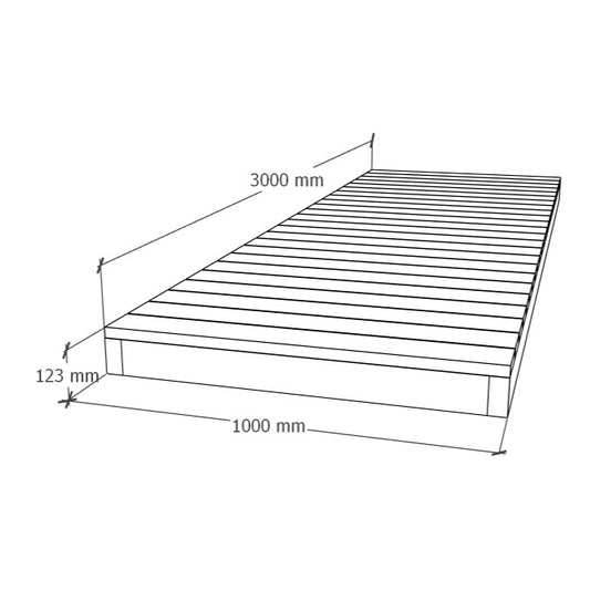 Terassin kävelytie-elementti 1x3m