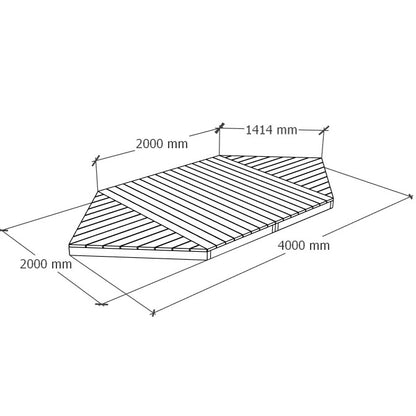 Erimuotoinen terassi 2x4m