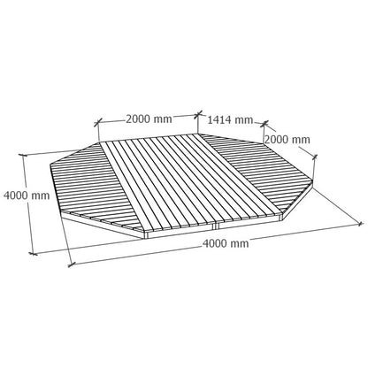 Erimuotoinen terassi 4x4m