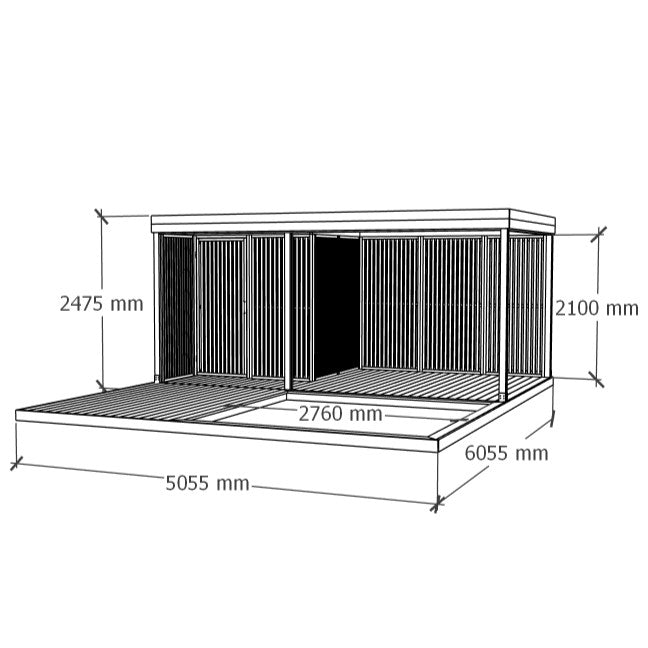 Sunroom with Storage and Sandbox Deck 5x6m