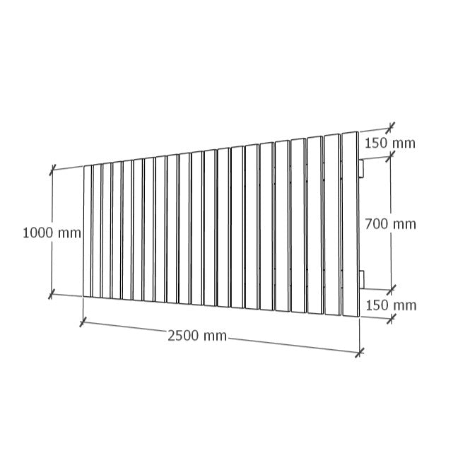 Aitaelementti 1x2.5m