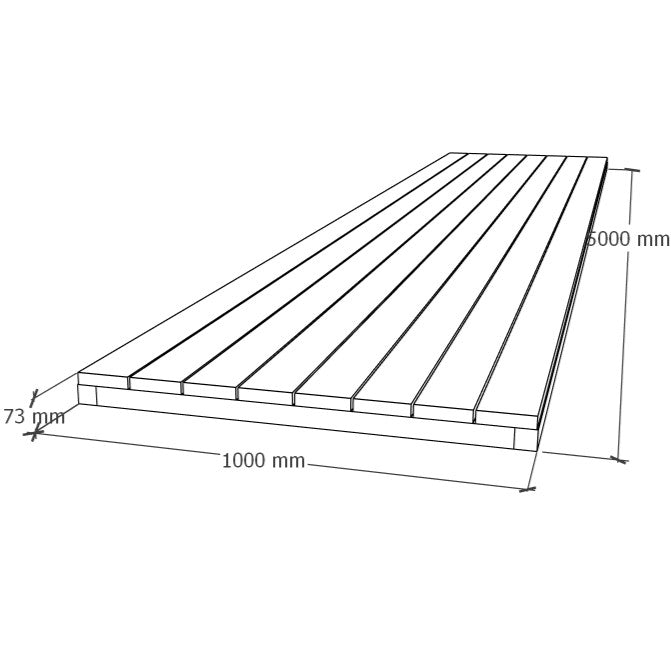 Lattiaelementti 1x5m