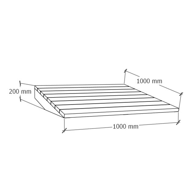 Ramppielementti 1x1m kaltevuus 20%