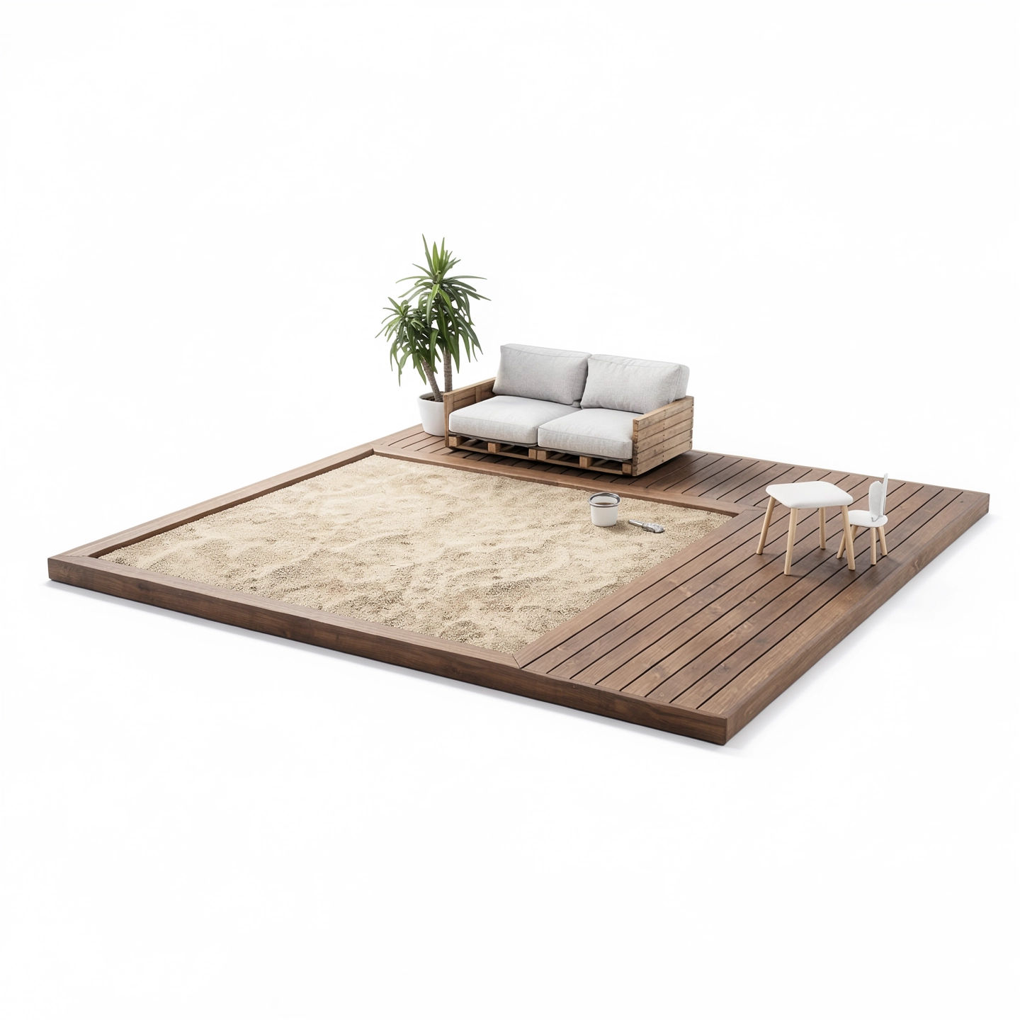 Terassi hiekkalaatikolla 4x4m