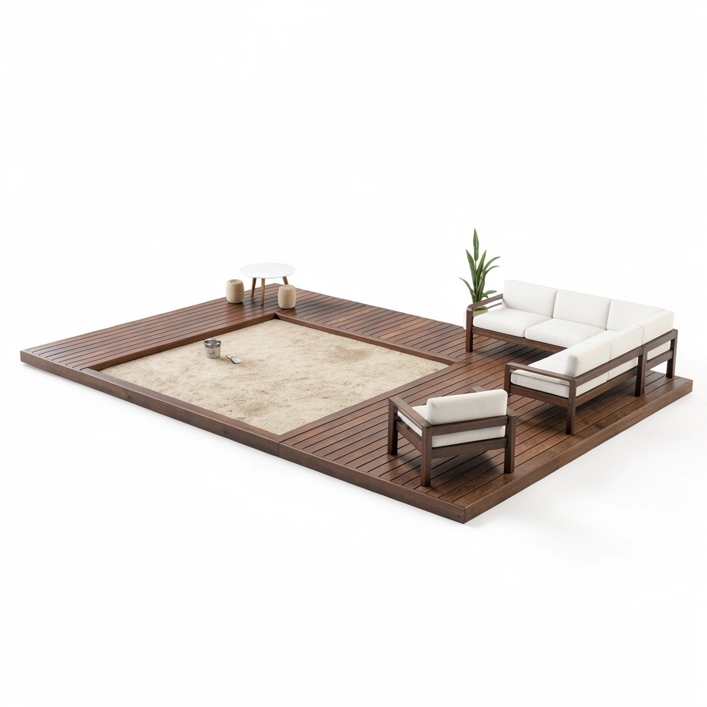 Terassi hiekkalaatikolla 6x4m