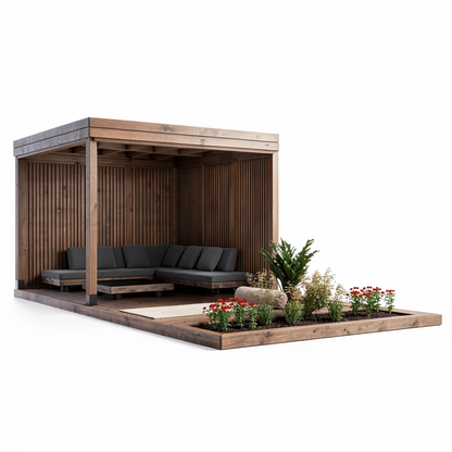 Katos istutusterassilla 6x3m