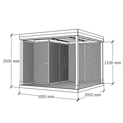 Katos varastoineen 3x3m