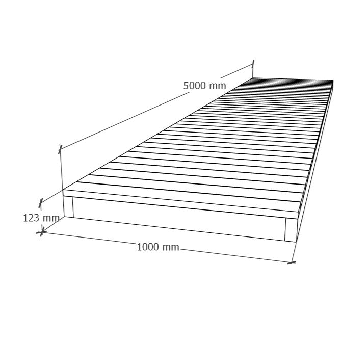 Terassin kävelytie-elementti 1x5m